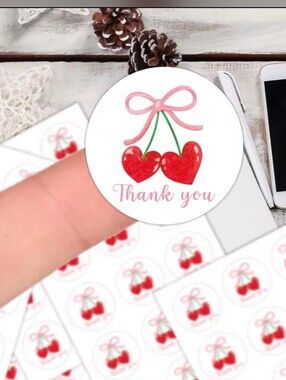 2/$13 Thank You Cherry Sticker 60 Pcs